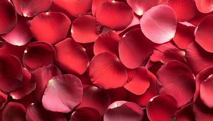 Wall Mural - background of red rose petals valentines day celebration concept top view flat lay