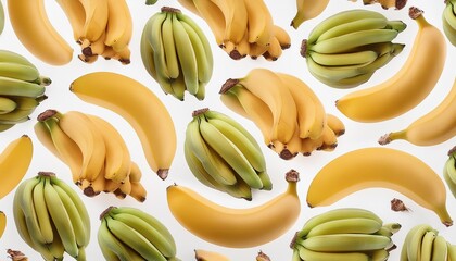 Wall Mural - bananas seamless pattern on white and transparent background