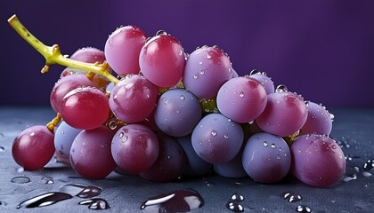 Wall Mural - close up of fresh grapes with water drops
