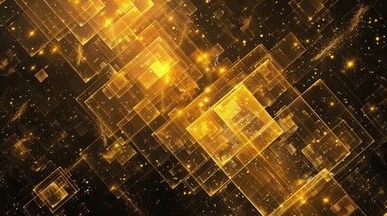 Wall Mural - abstract modeled geometric golden background in different textures, generative AI