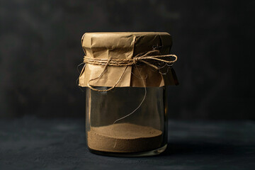 Wall Mural - a jar with a brown paper wrapped around it