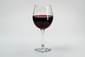 Wall Mural - a glass of red wine on a white background
