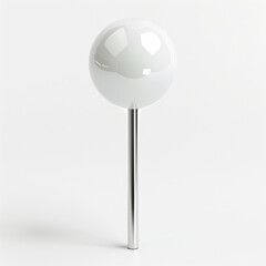 Wall Mural - a white ball on a metal pole with a white background