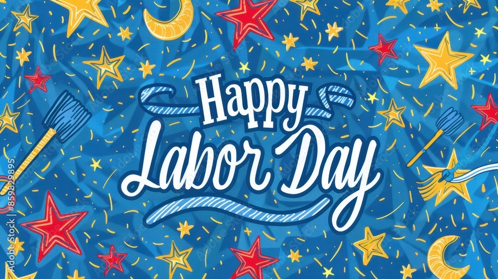 Happy Labor Day text background, First Monday in September for the ...