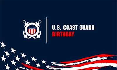 Happy U.S. Coast Guard Birthday vector illustration. Suitable for Poster, Banners, background and greeting card.