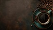 © AkuAku - Dark background with cup and coffee beans