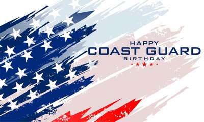 Poster - Happy U.S. Coast Guard Birthday vector illustration. Suitable for Poster, Banners, background and greeting card.