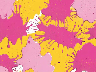 Wall Mural - abstract childish Colorful pink light hot yellow splashes Cartoon childish design style Funny modern trendy art retro