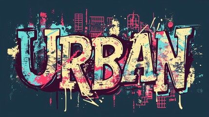 Wall Mural - Stylish city graffiti and sketch artwork for trendy t-shirt fashion.