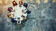 © InfiniteFlow - High-angle shot of professionals having a corporate meeting around a circular table in a modern office. AIG53M