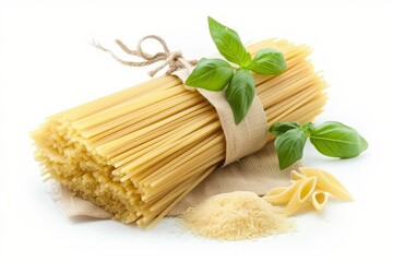 Pasta photo on white isolated background