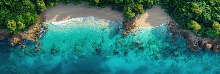 Aerial View of a Pristine Tropical Beach