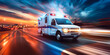 © muhammad - Quick response medical ambulance vehicle or truck speeding