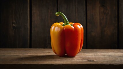 bell pepper capsicum vegetable in wooden table