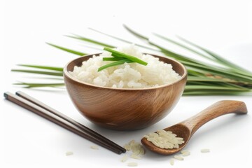 Rice photo on white isolated background