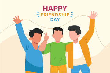 Wall Mural - Happy international friendship day Concept. Colored flat vector illustration isolated.