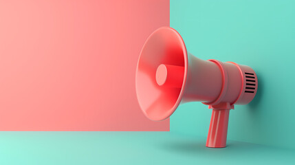 A megaphone with blank space. a symbol of communication or amplification.