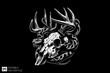 © Niken - Skull deer head tied by snake vector illustration design