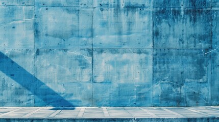 Wall Mural - Blue concrete wall suitable for background