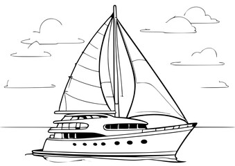 yacht transportation coloring book for kids