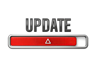 Wall Mural - a digital progress bar displays the word update in black text above a red bar. the bar is partially 
