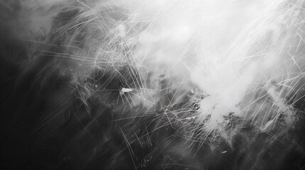 abstract monochrome black and white background, careless scratches on glass, old surface