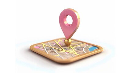 Mark location. Locate pin gps map. Realistic 3d design In plastic cartoon style. Icon isolated on white background. Vector illustration