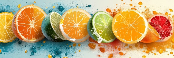 Wall Mural - Abstract Citrus Slices