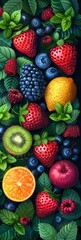 Wall Mural - Colorful Abstract Fruit Background