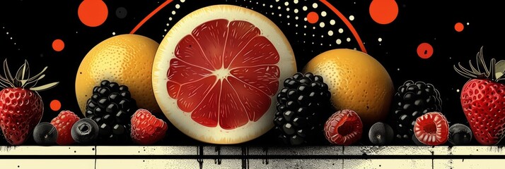 Wall Mural - Elegant Abstract Fruit Arrangement