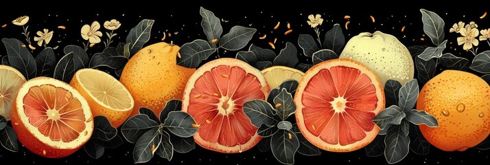 Wall Mural - Elegant Abstract Citrus Fruit Background