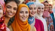© robertuzhbt89 - Diverse women in colorful hijabs smiling outdoors