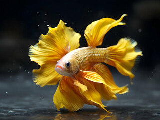 Yellow Betta Fish 