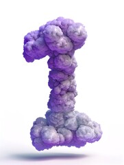 Wall Mural - Whimsical Purple 3D Clouds Forming Striking Number One in the Sky