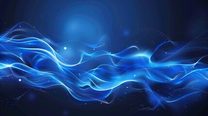 Wall Mural - Blue abstract light waves