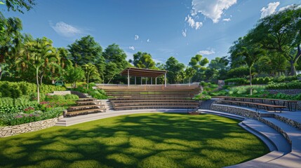 Wall Mural - Outdoor Amphitheater in City Park 