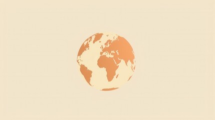 Leinwandbilder - A simple and elegant illustration of a globe with continents, perfect for travel agencies and global travel companies. Generative AI