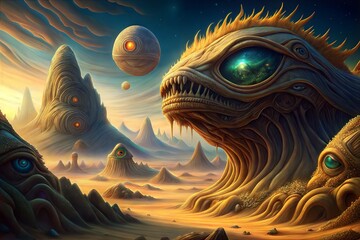 Sticker - alien landscape.