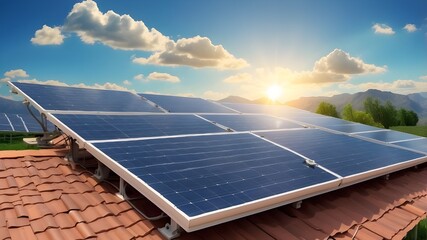 photovoltaic power panel for roofs, solar energy system for homes, green house environmental industr