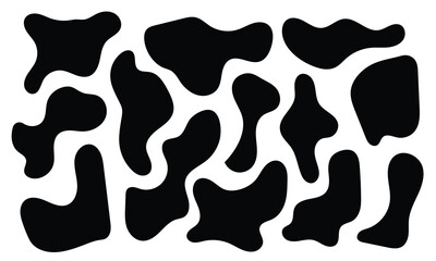 Canvas Print - Liquid abstract organic blob shapes set. Wavy elements bubbles and drops in trendy y2k style. Random blob shapes. Organic blobs set. Rounded abstract organic shapes collection in eps 10.