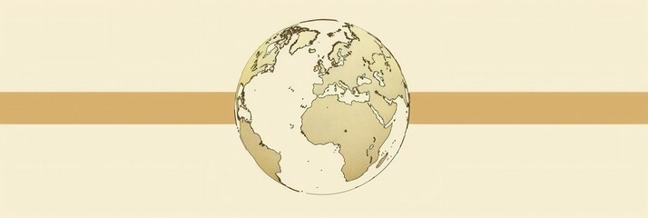 Leinwandbilder - A simple illustration of a globe with continents, perfect for travel agencies and global travel companies. Generative AI