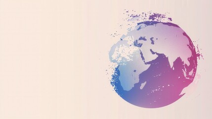 Poster - A minimalist illustration of a globe with continents, perfect for travel agencies and global travel companies. Clean lines and a white background make this image versatile. Generative AI