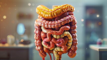 Wall Mural - Creative illustration of the human digestive system