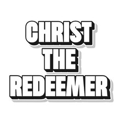 Wall Mural - 3D Christ the redeemer text poster