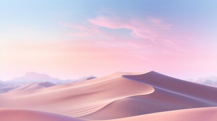 Wall Mural - A stunning wallpaper image of sand dunes bathed in the warm glow of a pastel pink sunset, background