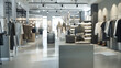© Generative AI - Interior of a modern concept store displaying fashion : Generative AI