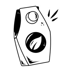 A doodle icon of cardboard bottle packaging 