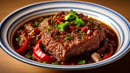 Poster -  Deliciously spiced beef stew ready to be savored