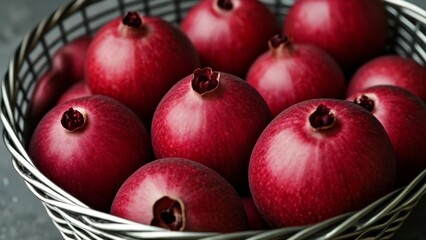 Canvas Print -  Basket of fresh ripe apples