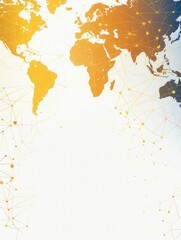 Poster - A clean and simple illustration of a world map with connected lines and dots. Perfect for travel agencies and global travel companies. Generative AI